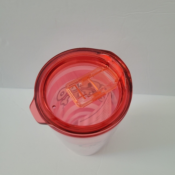 Hello Kitty Pink Stripe Double Wall Acrylic Travel Tumbler Cup & Lid 20oz NEW - Picture 5 of 6